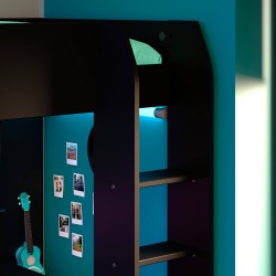 Cama alta gamer ONLINE com secretária - Preto Cama alta gamer ONLINE com secretária - Preto