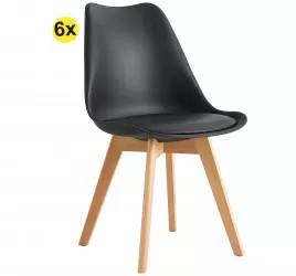 Pack 6 cadeiras SOPHIE (preto)
