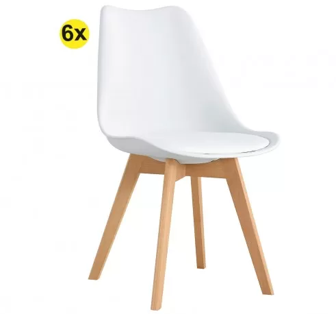 Pack 6 cadeiras SOPHIE (branco)