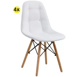 Pack 4 OLIVER Chairs (PU White) - Chair Packs