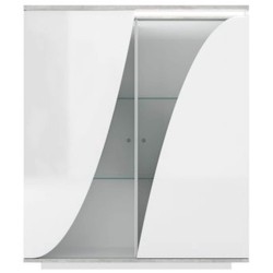 Vitrine GOYA branco brilho e cinza