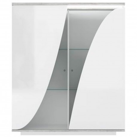 Vitrine GOYA branco brilho e cinza