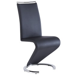 Cadeira de Sala ZIGZAG Preto (Pele Sintética)