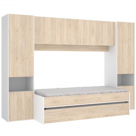 Cama nido ponte LAWAY branco e natura Cama nido ponte LAWAY branco e natura