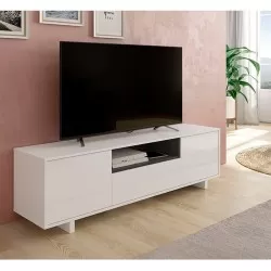 Móvel TV ZAIRA branco brilho e cinzento