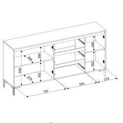 Aparador KORSIKA dimensões Aparador KORSIKA dimensões