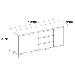 Aparador KORSIKA dimensões Aparador KORSIKA dimensões