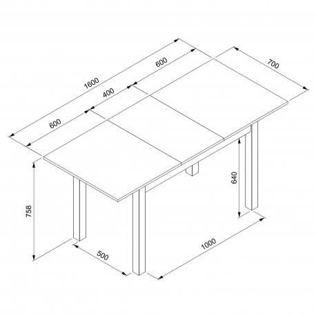 Extensible table COBURG (120-160 cm) - Dining Tables