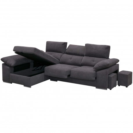 Sofá chaise longue esquerda SIENA - cinzento (crystal 9 - duke 9)