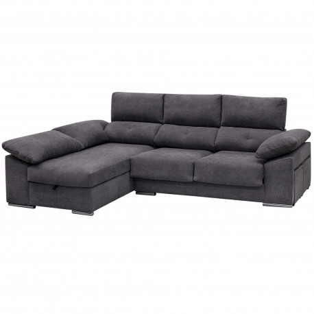 Sofá chaise longue esquerda SIENA - cinzento (crystal 9 - duke 9)