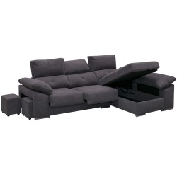 Sofá chaise longue direita SIENA - cinzento (crystal 9 - duke 9)