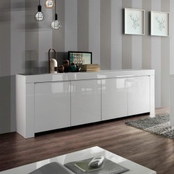 Aparador AMALFI 4 portas Branco Brilho Aparador AMALFI 4 portas Branco Brilho