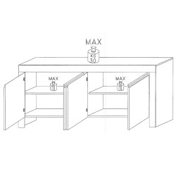 Aparador AMALFI 4 portas Peso Máximo Aparador AMALFI 4 portas Peso Máximo