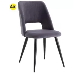 Pack 4 cadeiras IVY (cinzento escuro)
