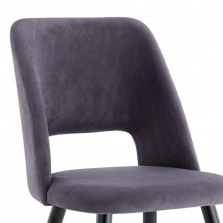 Pack 4 Cadeiras IVY Velvet Cinza Escuro - Chair Packs