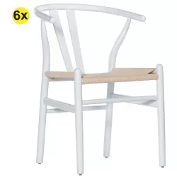Pack 6 cadeiras EVIE (branco)