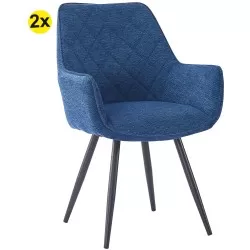 Pack 2 Cadeiras DELICE Azul-Marinho - Home