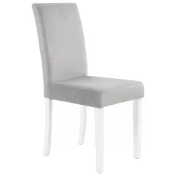 Cadeira ISABELINHO - cinzento claro pés branco (veludo)