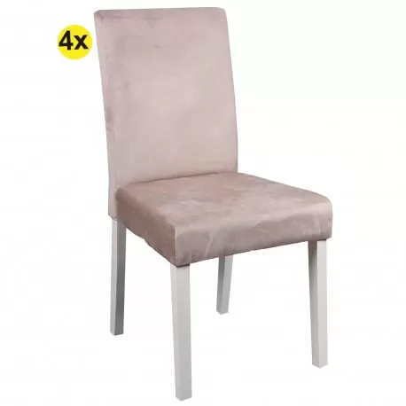 Pack 4 cadeiras JULE (velvet bege) - Cadeiras
