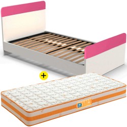 Pack cama PLAY 110x195cm (rosa) + colchão KIDS - Packs Camas Individuais