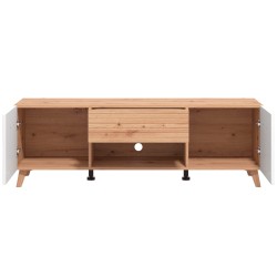 Móvel TV BRETAGNA - Carvalho Artesanato e Branco Brilho Móvel TV BRETAGNA - Carvalho Artesanato e Branco Brilho