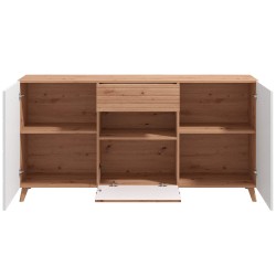 Aparador BRETAGNA Carvalho Artesanato e Branco Brilho