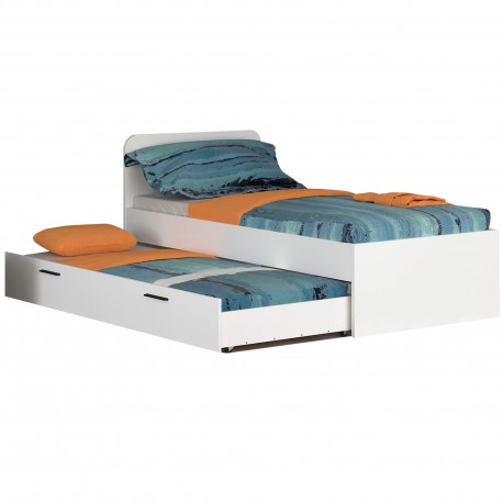 Cama individual ORFELIN com gavetão branco