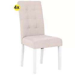 FLORIDA Chair set of 4 (Beige with White feets) - Chair Packs