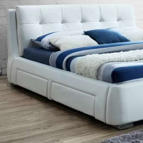 Pack cama ANTONIO 160x200cm (branco) + colchão BLACK SWAN - Packs Camas de Casal