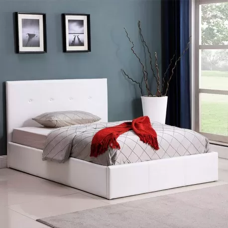 Pack cama de casal BETTY II 140x190cm (branca) + colchão SPRING ROLLER - Packs Camas de Casal