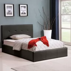 Pack cama de casal BETTY II 140x190cm (preto) + colchão SPRING ROLLER - Packs Camas de Casal