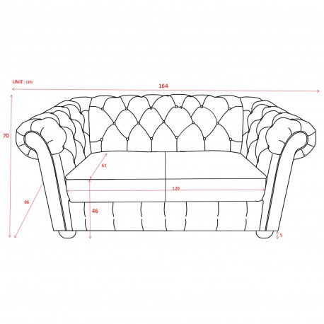 Sofá 2 lugares CHESTER