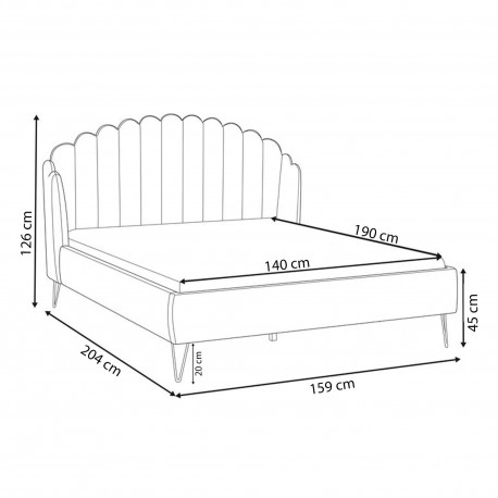 Cama de casal CAMILLE 140x190cm