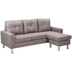Sofá chaise longue CHIEF II cinzento taupe