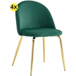 Pack 4 Cadeiras WONDERLAND Velvet Verde - Home
