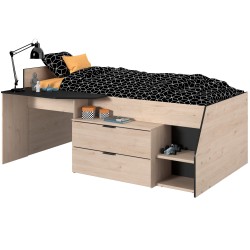 MILKY bed with 2 drawers and 1 desk - Individual Beds
