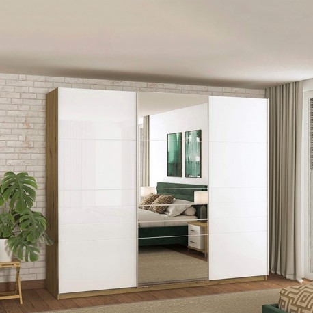 MONDEGO sliding doors closet with mirror and Led's - Closet with Running Doors