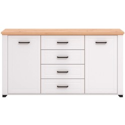 Aparador VALENCIA - Branco Mate e Carvalho