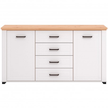 Aparador VALENCIA - Branco Mate e Carvalho