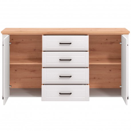 Aparador VALENCIA - Branco Mate e Carvalho