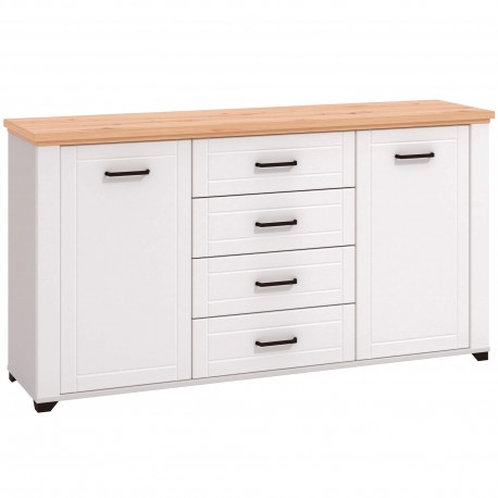 Aparador VALENCIA - Branco Mate e Carvalho