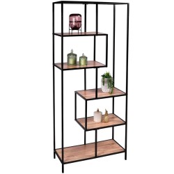 Estante COLORADO com 6 prateleiras (185cm) - Carvalho e Preto Estante COLORADO com 6 prateleiras (185cm) - Carvalho e Preto