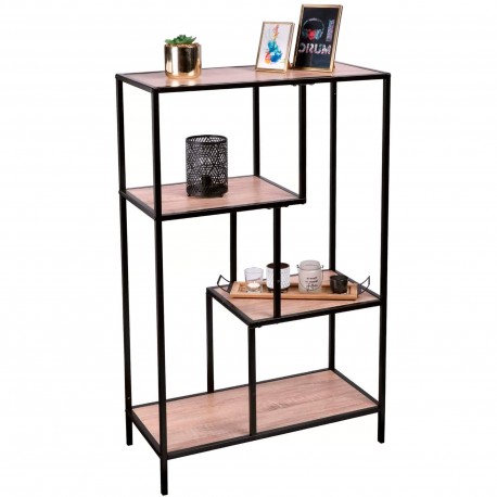 Estante COLORADO com 4 prateleiras (114cm) - Carvalho e Preto