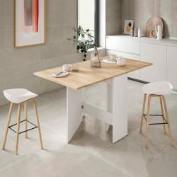 Mesa rebatível FLY - Branco e Carvalho