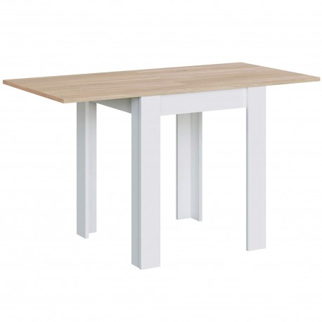 Mesa extensível LIVRE (67-134 cm) - Branco e Carvalho