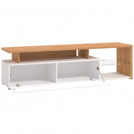 Móvel TV ARCTIC - Branco e carvalho