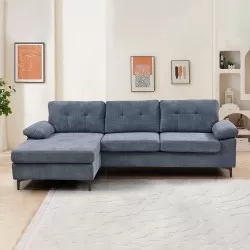 Sofá chaise longue MARYLAND - cinzento