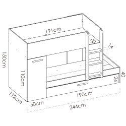 3 Overlay Beds with JERRY Cabinet - Camas Juvenis