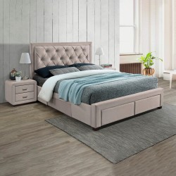 Pack Cama BIA 160x200cm Bege + Colchao NEW PALACIO - Packs Double Beds
