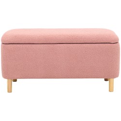 Banqueta FLUFFY com baú - Rosa velho